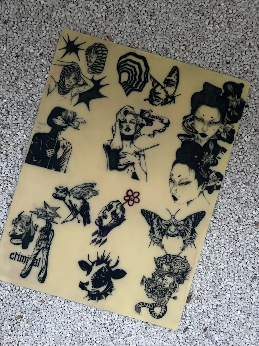 Colecție mare de flash-uri Venus Ink: geisha, fluture, animale și lettering